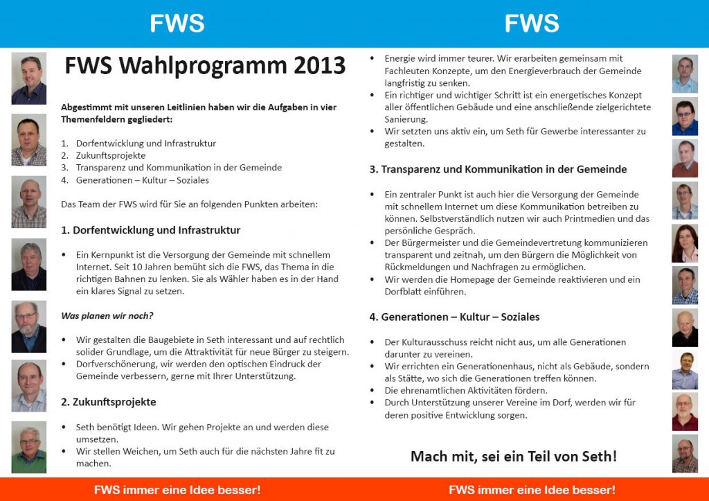 FWS Wahlprogramm 2013 Seite 3&4