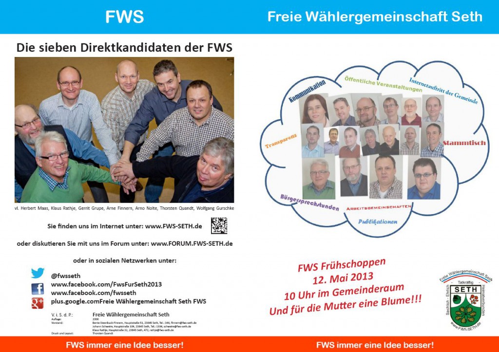 Wahlprogramm 2013 / Transparenz und Kommunikation Seite 1&4